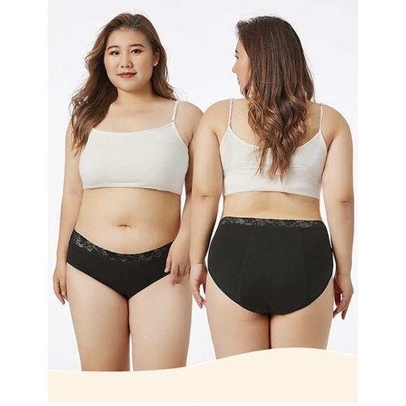 KPBMKE Leakproof Period Underwear Panties For Women Black Lace Size Large 3 Pack - Picture 4 of 9